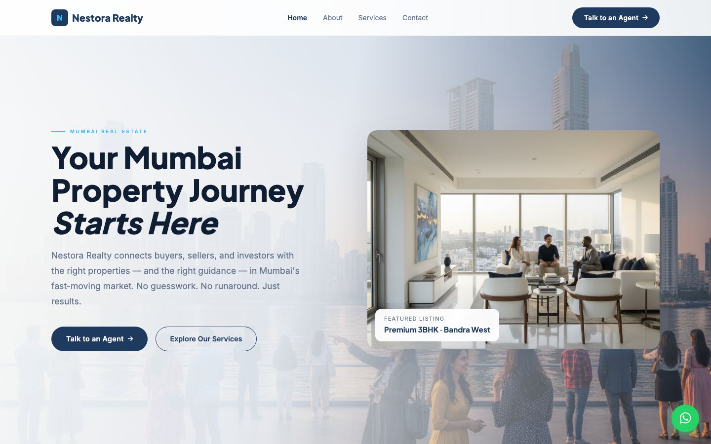 Nestora Realty — sample real estate site built with Builtit